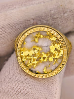 22K 16to1 Mine Round Gold Quartz Ring GEM-Grade