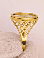 22K 16to1 Mine Round Gold Quartz Ring GEM-Grade