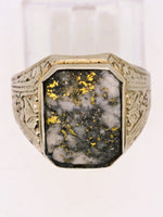 Antique 10K White Gold Colorado Gold Quartz Ring