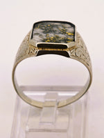 Antique 10K White Gold Colorado Gold Quartz Ring