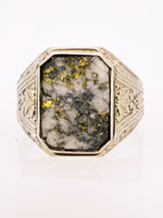 Antique 10K White Gold Colorado Gold Quartz Ring