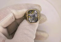 Antique 10K White Gold Colorado Gold Quartz Ring