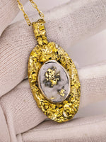 Alaskan 22K Gold Nugget Gold Quartz Pendant