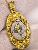 Alaskan 22K Gold Nugget Gold Quartz Pendant