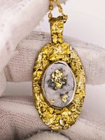Alaskan 22K Gold Nugget Gold Quartz Pendant