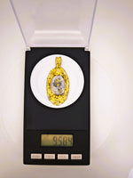 Alaskan 22K Gold Nugget Gold Quartz Pendant