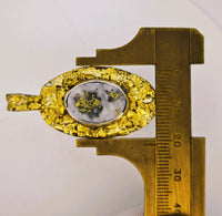 Alaskan 22K Gold Nugget Gold Quartz Pendant