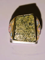 14K Gold Quartz & Opal Signet Ring