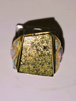 14K Gold Quartz & Opal Signet Ring