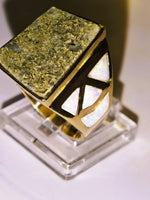 14K Gold Quartz & Opal Signet Ring