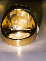 14K Gold Quartz & Opal Signet Ring