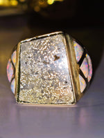 14K Gold Quartz & Opal Signet Ring