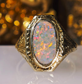 Antique Victorian 10K Opal Ring
