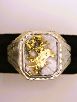 10K Two-Tone Yellow & White Gold, 16to1 mine Gold in Quartz Ring