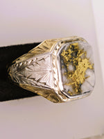 10K Two-Tone Yellow & White Gold, 16to1 mine Gold in Quartz Ring