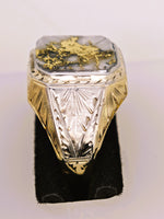 10K Two-Tone Yellow & White Gold, 16to1 mine Gold in Quartz Ring