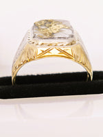 10K Two-Tone Yellow & White Gold, 16to1 mine Gold in Quartz Ring