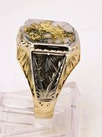 10K Two-Tone Yellow & White Gold, 16to1 mine Gold in Quartz Ring