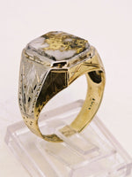 10K Two-Tone Yellow & White Gold, 16to1 mine Gold in Quartz Ring