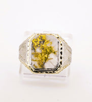 10K Two-Tone Yellow & White Gold, 16to1 mine Gold in Quartz Ring