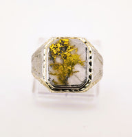 10K Two-Tone Yellow & White Gold, 16to1 mine Gold in Quartz Ring