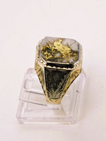 10K Two-Tone Yellow & White Gold, 16to1 mine Gold in Quartz Ring