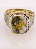 10K Two-Tone Yellow & White Gold, 16to1 mine Gold in Quartz Ring