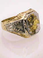 10K Two-Tone Yellow & White Gold, 16to1 mine Gold in Quartz Ring