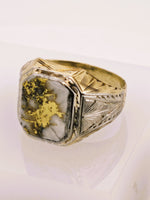10K Two-Tone Yellow & White Gold, 16to1 mine Gold in Quartz Ring