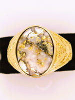 10K Alaskan Gold in Quartz Signet Ring