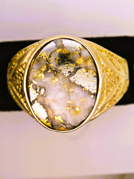 10K Alaskan Gold in Quartz Signet Ring