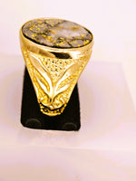 10K Alaskan Gold in Quartz Signet Ring