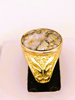 10K Alaskan Gold in Quartz Signet Ring