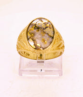 10K Alaskan Gold in Quartz Signet Ring