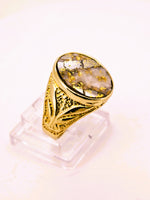 10K Alaskan Gold in Quartz Signet Ring