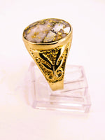 10K Alaskan Gold in Quartz Signet Ring