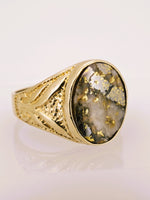 10K Alaskan Gold in Quartz Signet Ring