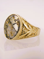 10K Alaskan Gold in Quartz Signet Ring