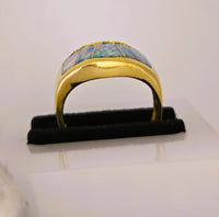 14K Kabana Style Australian Opal Diamond Tiara Crown Ring