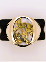 22K Gold in Quartz Signet Ring - 16to1 Mine - GEM