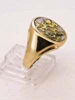 22K Gold in Quartz Signet Ring - 16to1 Mine - GEM