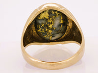 22K Gold in Quartz Signet Ring - 16to1 Mine - GEM