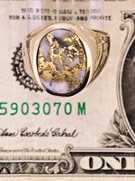22K Gold in Quartz Signet Ring - 16to1 Mine - GEM