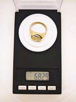 22K Gold in Quartz Signet Ring - 16to1 Mine - GEM