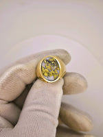 22K Gold in Quartz Signet Ring - 16to1 Mine - GEM