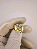 22K Gold in Quartz Signet Ring - 16to1 Mine - GEM