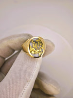 22K Gold in Quartz Signet Ring - 16to1 Mine - GEM