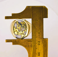 22K Gold in Quartz Signet Ring - 16to1 Mine - GEM