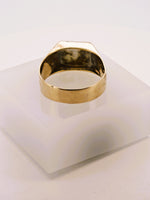 Vintage 10K Floral Gold Quartz Signet Ring