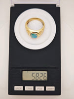 10K Natural Australian Black Opal Signet Ring